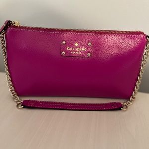New Fuchsia Leather Kate Spade Purse with Dust Bag